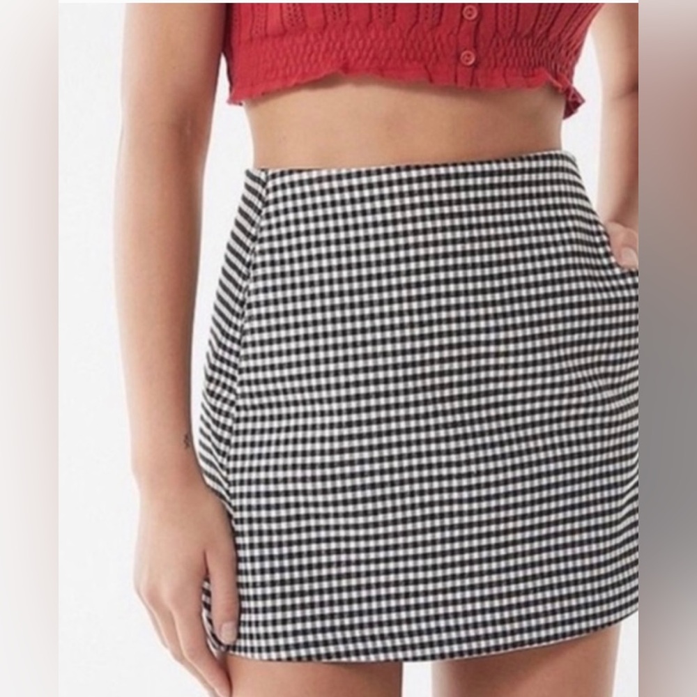 Urban Outfitters Black & White Gingham Mini Skirt